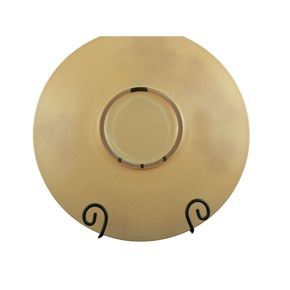 Centerpiece Charger Plate Glass Embossed Floral Border 3-D Effect back glazed - Picture 6 of 9